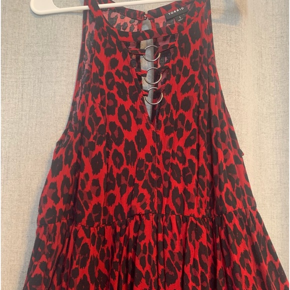 1xl Red & Black Leopard Print Dress - Picture 2 of 7